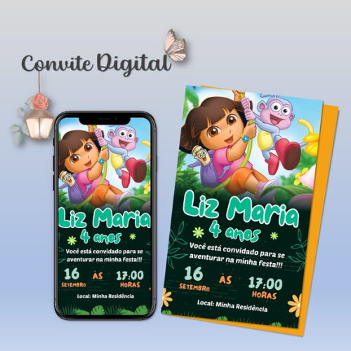 Convite Digital Dora Aventureira
