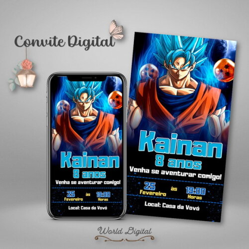 Convite Digital Dragon Ball