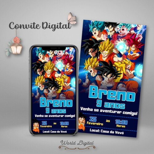 Convite Digital Dragon Ball 01