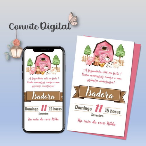 Convite Digital Fazendinha Menina 05
