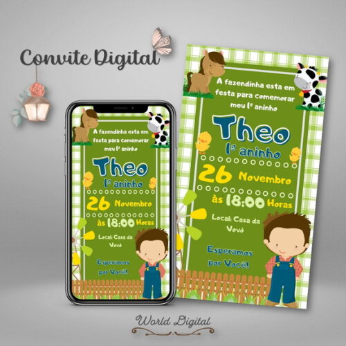 Convite Digital Fazendinha Menino 03