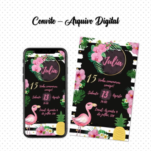 Convite Digital Flamingo