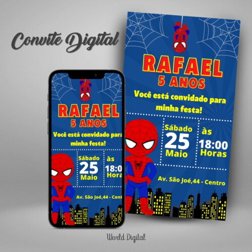 Convite Digital Homem Aranha 02