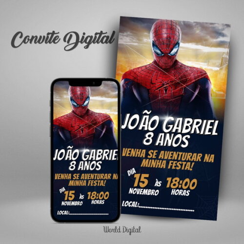 Convite Digital Homem Aranha 01