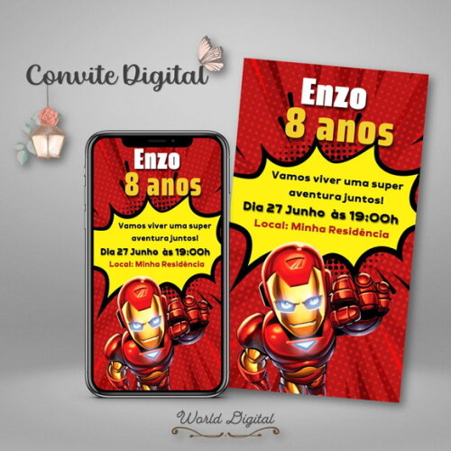 Convite Digital Homem de Ferro 01