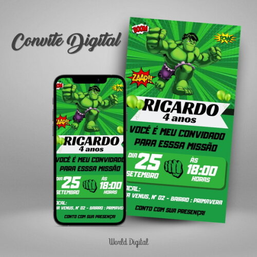 Convite Digital Hulk 01