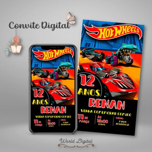Convite Digital Hot Wheels