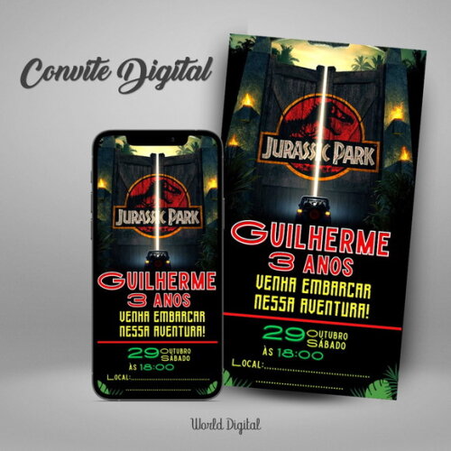 Convite Digital Jurassic Park 01