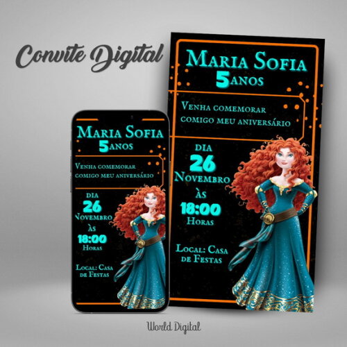 Convite Digital Merida - Valente Disney 01
