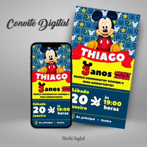 Convite Digital Mickey Mouse 03