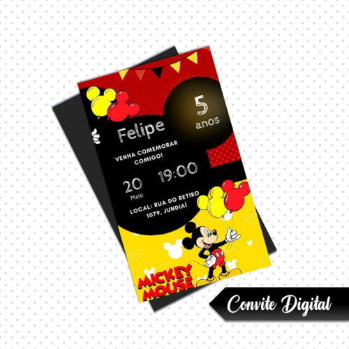 Convite Digital Mickey Mouse 04