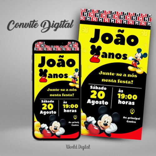 Convite Digital Mickey Mouse 01