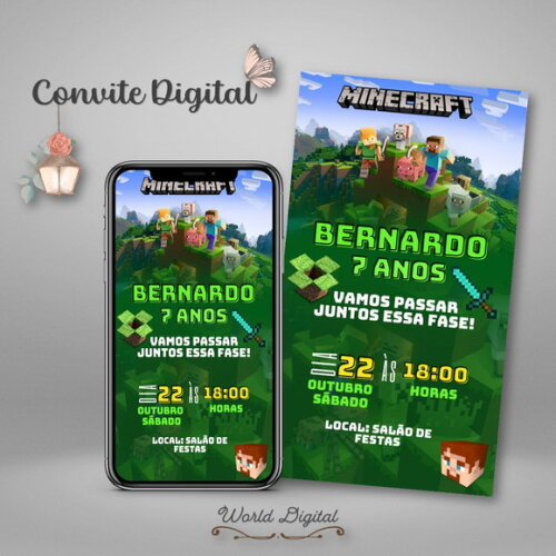 Convite Digital Minecraft 02