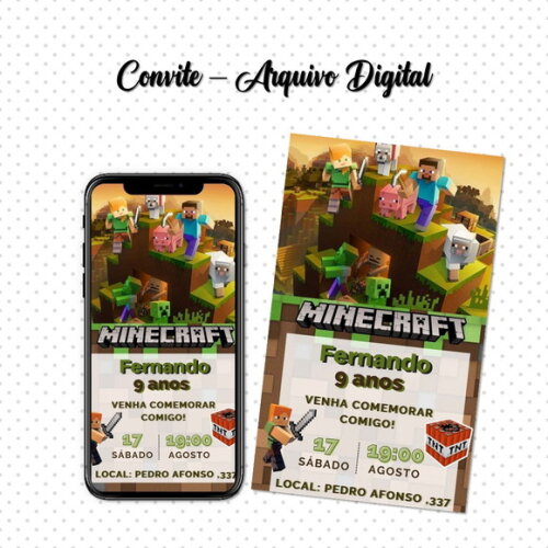 Convite Digital Minecraft