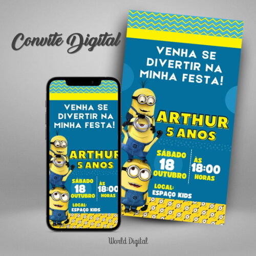 Convite Digital Minions 01