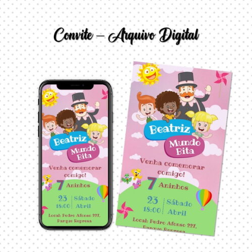Convite Digital Mundo Bita Menina