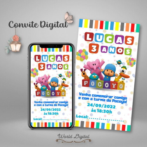 Convite Digital Pocoyo 01