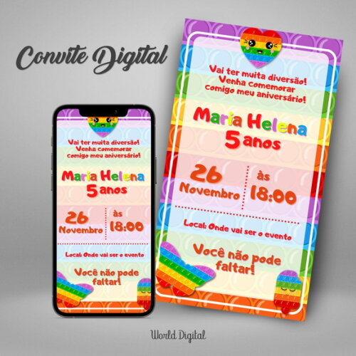 Convite Digital Pop It 02