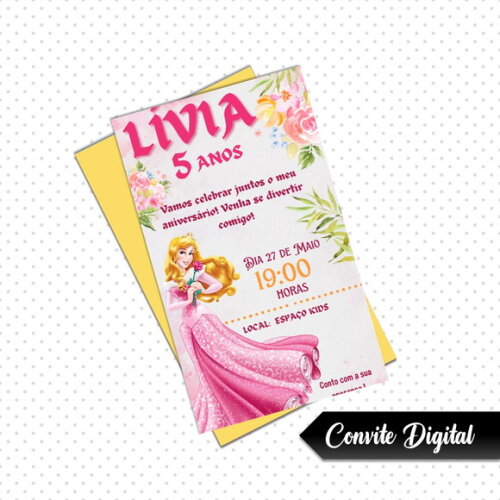 Convite Digital Princesa a Bela Adormecida
