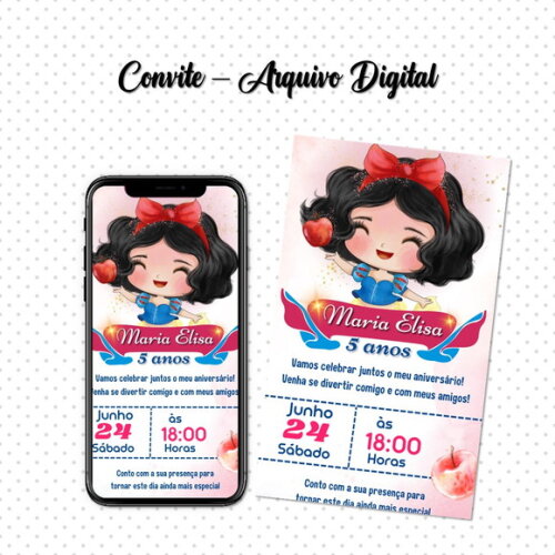 Convite Digital Princesa Branca de Neve 01