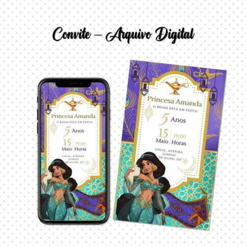 Convite Digital Princesa Jasmine