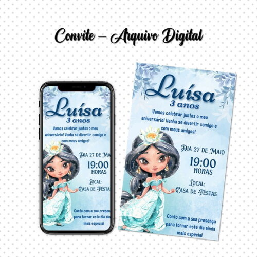 Convite Digital Princesa Jasmine 02
