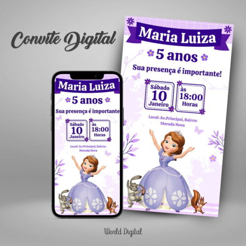 Convite Digital Princesa Sofia 02