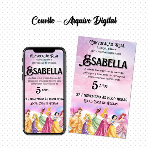 Convite Digital Princesas Disney 04