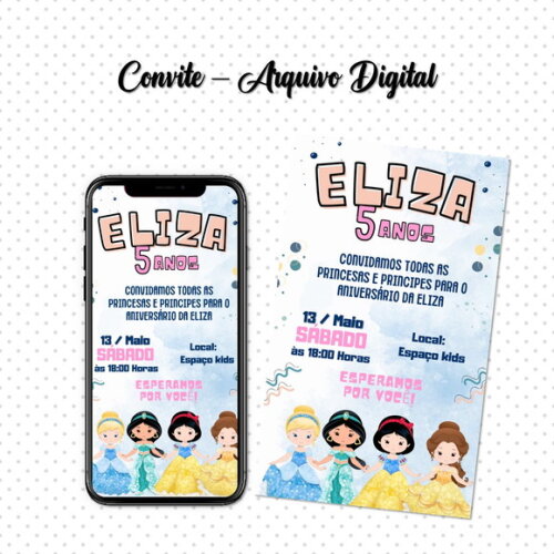 Convite Digital Princesas Disney 02