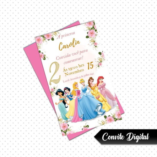 Convite Digital Princesas Disney