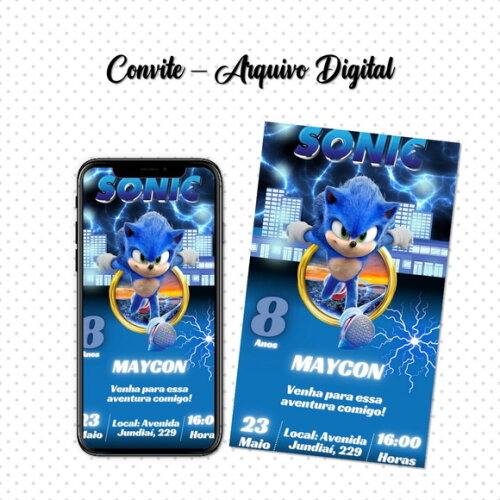 Convite Digital Sonic 10