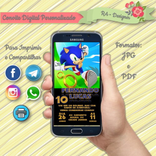 Convite Digital Sonic 03
