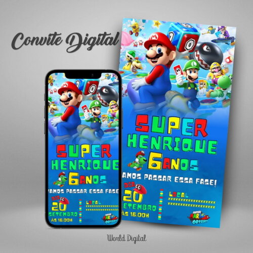 Convite Digital Super Mario Bross 01