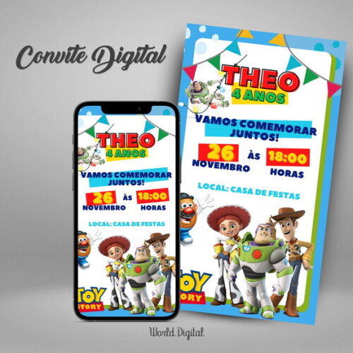 Convite Digital Toy Story Disney 02