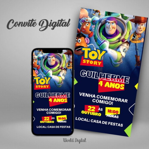 Convite Digital Toy Story Disney 01