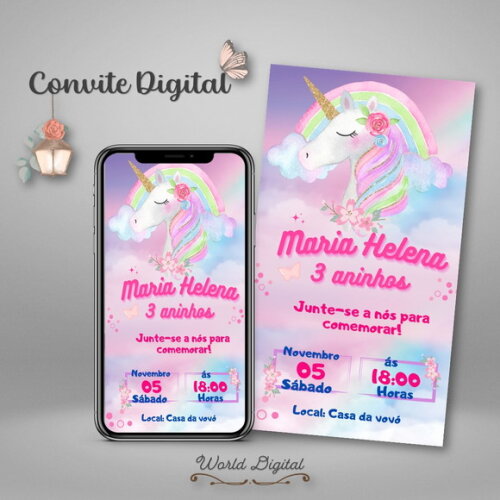 Convite Digital Unicórnio 04