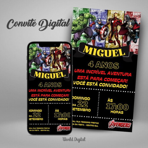 Convite Digital Vingadores 01
