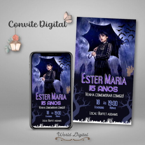 Convite Digital Wandinha Addams 02