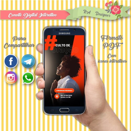 Convite Interativo Adulto Feminino Oração