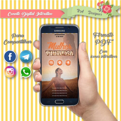 Convite Interativo Adulto Feminino Oração