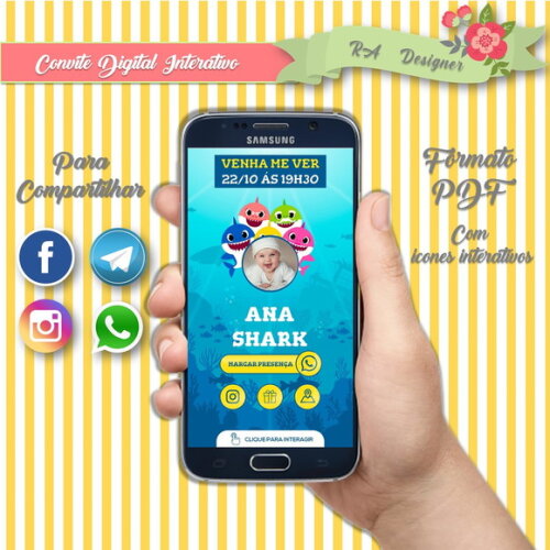 Convite Interativo Baby Shark