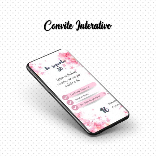Convite Interativo de Repente 30 - Adulto Feminino