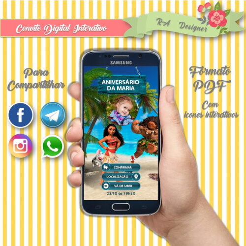 Convite Interativo Moana