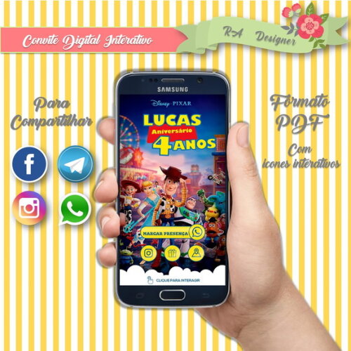Convite Interativo Toy Story