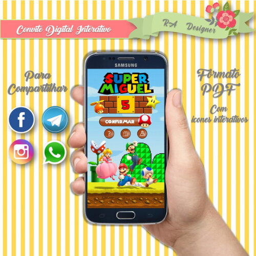 Convite Interativo Super Mario Bros