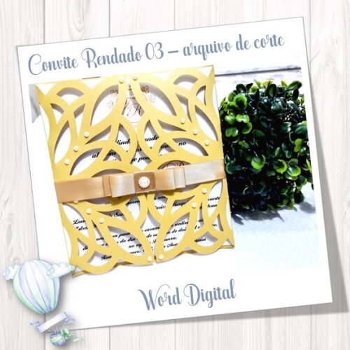 Convite Rendado - Arquivo de Corte Studio 03