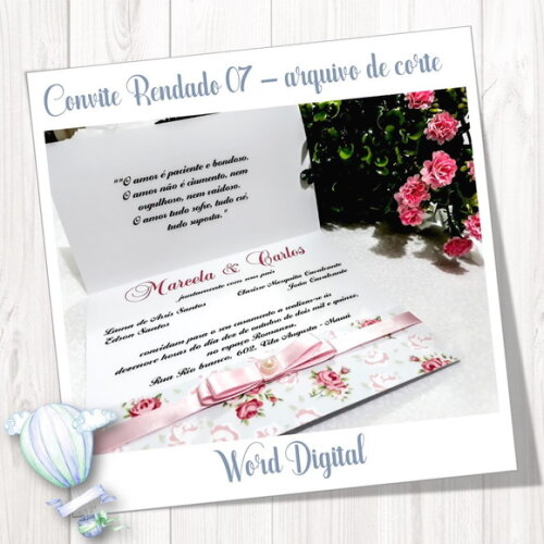 Convite Rendado - Arquivo de Corte Studio 07