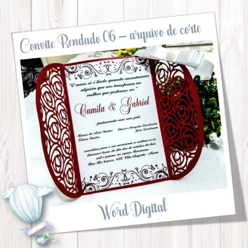 Convite Rendado - Arquivo de Corte Studio 06