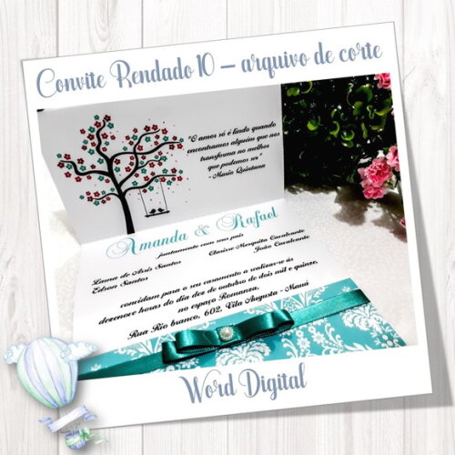 Convite Rendado - Arquivo de Corte Studio 10