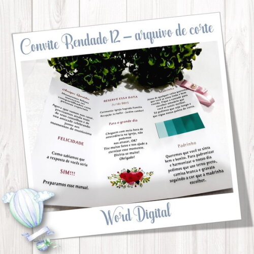 Convite Rendado - Arquivo de Corte Studio 12
